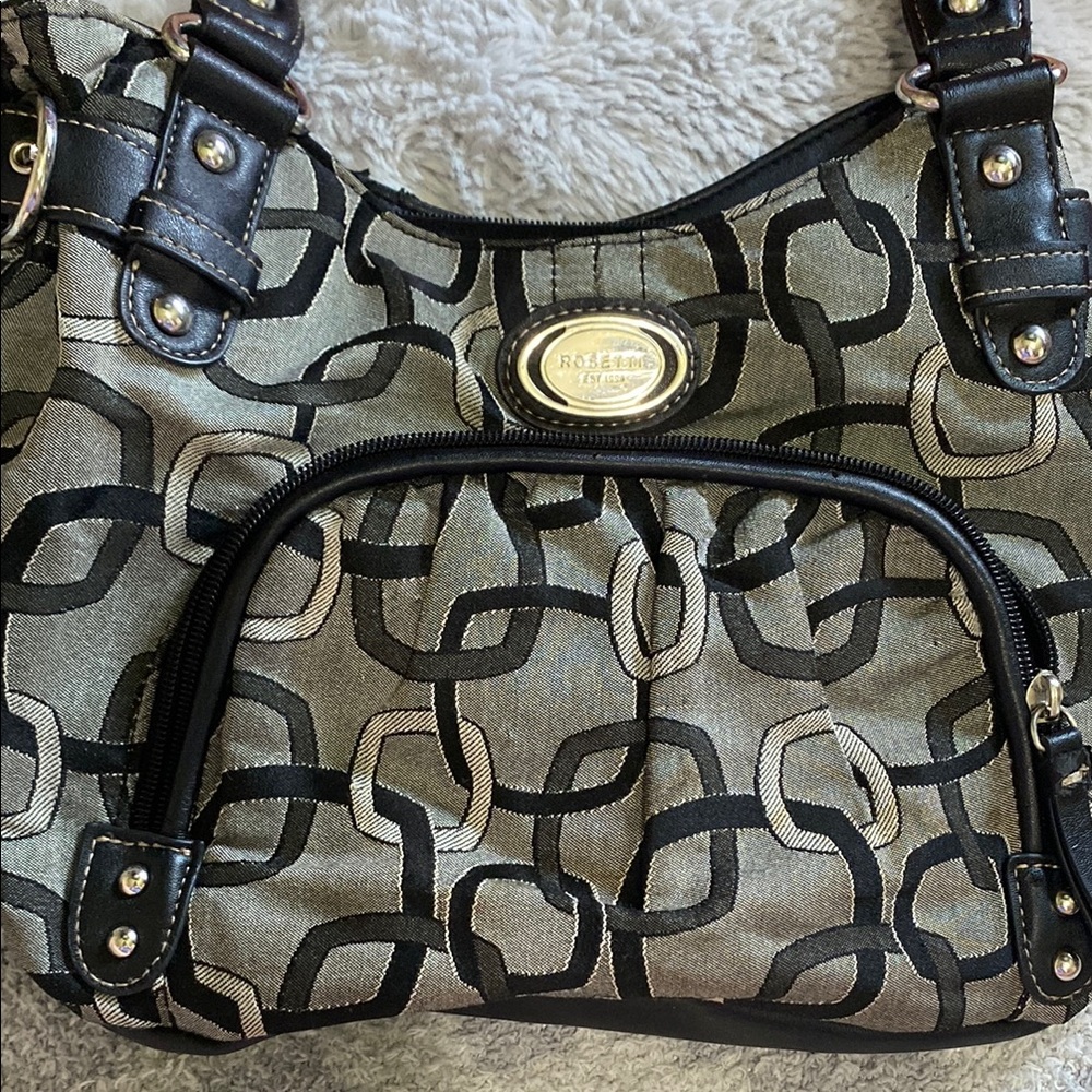 Relic Black and Gray Chain Design Shoulder Bag